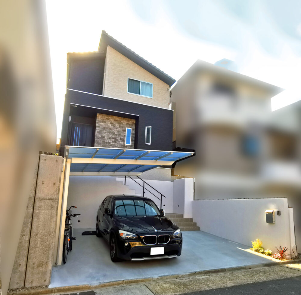 高低差のある住宅の外構工事【昭和区　H様邸】